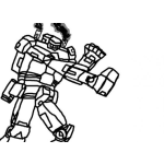 Dibujo para colorear Dibujo De Transformer Lastimado Para Pintar Y Colorear