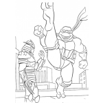 Dibujo para colorear Colorear patada de tortuganinja