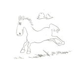 Dibujo para colorear Colorear Caballito Galopante