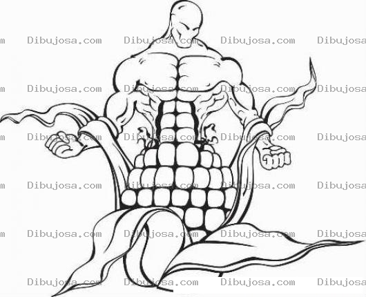 Dibujo para colorear Hombredemaiz dibujo de un hombre de maiz para pintar y colorear a un super chapin formado en guatemala a puro maiz