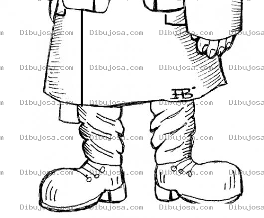 Dibujo para colorear Botas De General Para Pintar Y Colorear