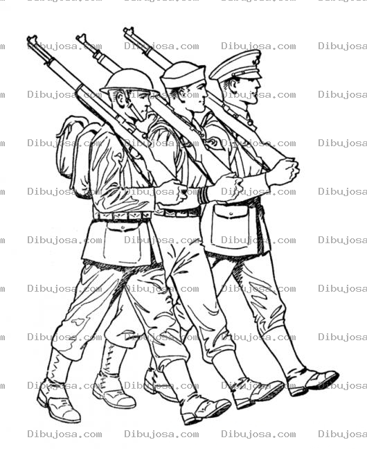 Dibujo para colorear Diadelejercito Dibujo Del Dia Del Ejercito Para Pintar Y Colorear Soldados Marchando En El Dia Del Ejercito De Guatemala Soldado Alferes Y Oficial