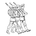Dibujo para colorear Diadelejercito Dibujo Del Dia Del Ejercito Para Pintar Y Colorear Soldados Marchando En El Dia Del Ejercito De Guatemala Soldado Alferes Y Oficial