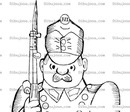 Dibujo para colorear General Con Bayoneta Para Pintar Y Colorear