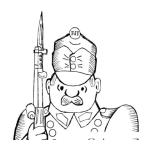 Dibujo para colorear General Con Bayoneta Para Pintar Y Colorear