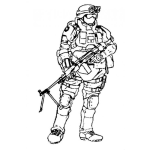 Dibujo para colorear Soldado Gringo Dibujo De Un Soldado De Los Estados Unidos Para Pintar Y Colorear Soldado En Irak En La Operacion Tormenta Del Desierto