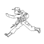 Dibujo para colorear Dibujo De Soldado Corriendo Para Pintar Y Colorear