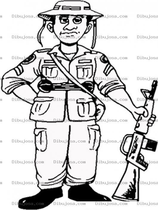 Dibujo para colorear Soldado Zurdo Dibujo De Soldado Haciendo Guardia Para Pintar Y Colorear Soldado Con Fusil Ar15