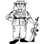 Dibujo para colorear Soldado Zurdo Dibujo De Soldado Haciendo Guardia Para Pintar Y Colorear Soldado Con Fusil Ar15