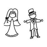 Dibujo para colorear Dibujo De Reciencasados Separados Para Pintar Y Colorear