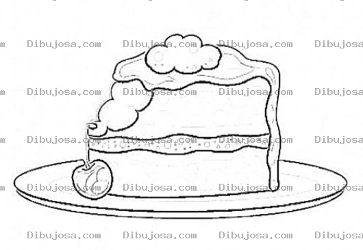 Dibujo para colorear Pastel De Cereza Para Colorear Pastelito De Cerezas Con Crema Batida