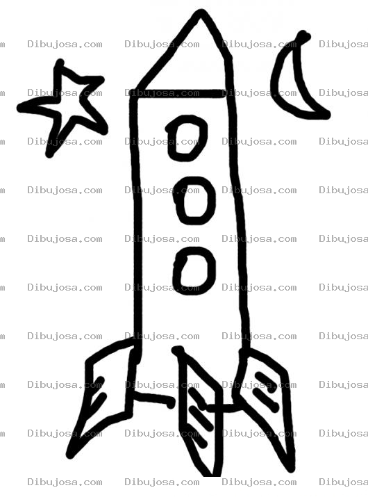 Dibujo para colorear Colorear Cohete Espacial