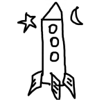 Dibujo para colorear Colorear Cohete Espacial