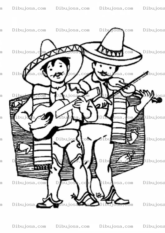 Dibujo para colorear Colorear charros mexicanos