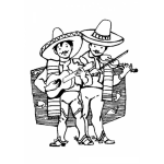 Dibujo para colorear Colorear charros mexicanos