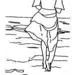 Dibujo para colorear Piesdescalzos Dibujo De Un A Persona Caminando En El Desierto Sin Zapatos Sin Sandalias Con Los Pies Descalzos Para Pintar Y Colorear Pies Descalsos