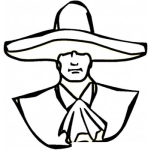 Dibujo para colorear Pintar sombrero mexicano