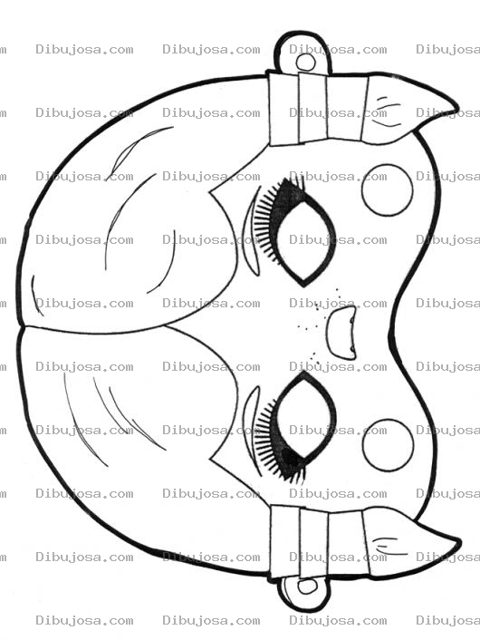 Dibujo para colorear Mascarademujer Dibujo De Una Mascara De Nina Para Imprimir Recortar Y Colorear