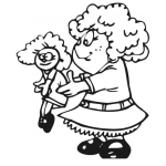 Dibujo para colorear Dibujo De Nina Con Muneca De Trapo Para Colorear