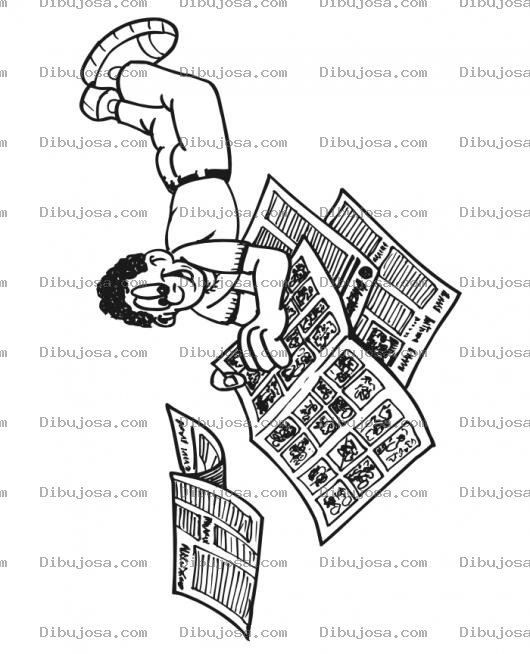 Dibujo para colorear Chistes Del Periodico Dibujo De Muchacho Viendo Chistes De La Prensa Para Pintar Y Colorear Tiras Comicas Del Diario