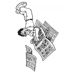 Dibujo para colorear Chistes Del Periodico Dibujo De Muchacho Viendo Chistes De La Prensa Para Pintar Y Colorear Tiras Comicas Del Diario