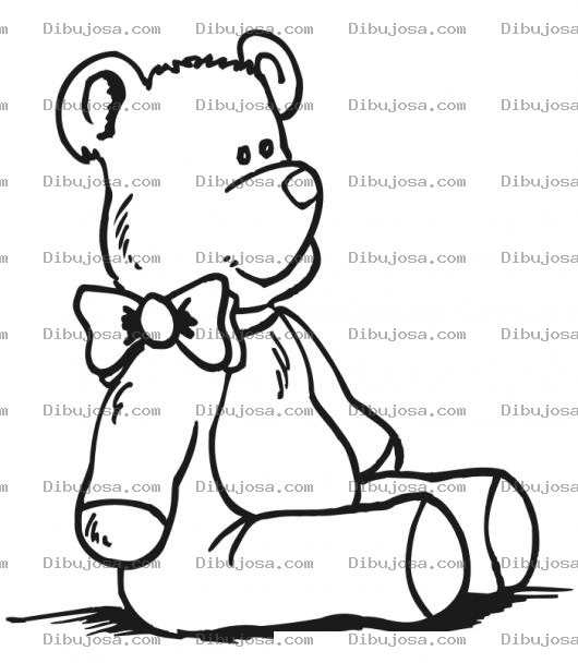 Dibujo para colorear Dibujo De Un Osito Con Corbatin De Lado Para Pintar Y Colorear