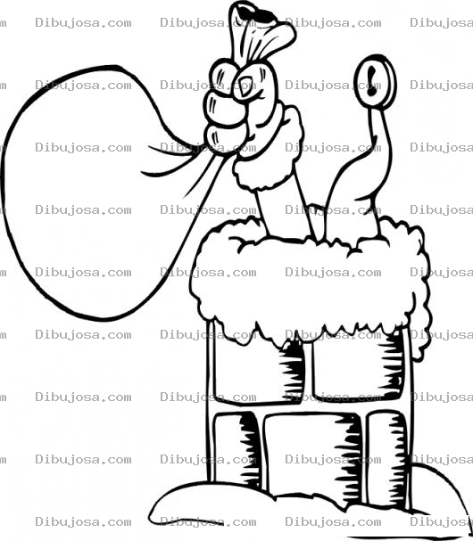 Dibujo para colorear Dibujo De Santclaus Entrando Por La Chimenea Para Pintar Y Colorear A Santa Atorado En La Chimenea
