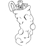 Dibujo para colorear Calcetin De Navidad Lleno De Juguetes Para Pintar Y Colorear