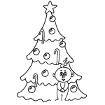 Dibujo para colorear Dibujo De Un Bebe De 1 Ano Parado En Frente Del Arbolito De Navidad Para Pintar Y Colorear Nene En Navidadnavidad Nanavividaddad