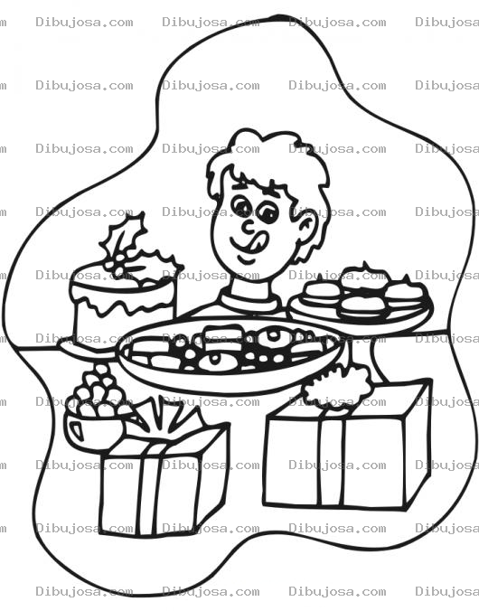 Dibujo para colorear Mesa De Navidad Para Pintar Y Colorear