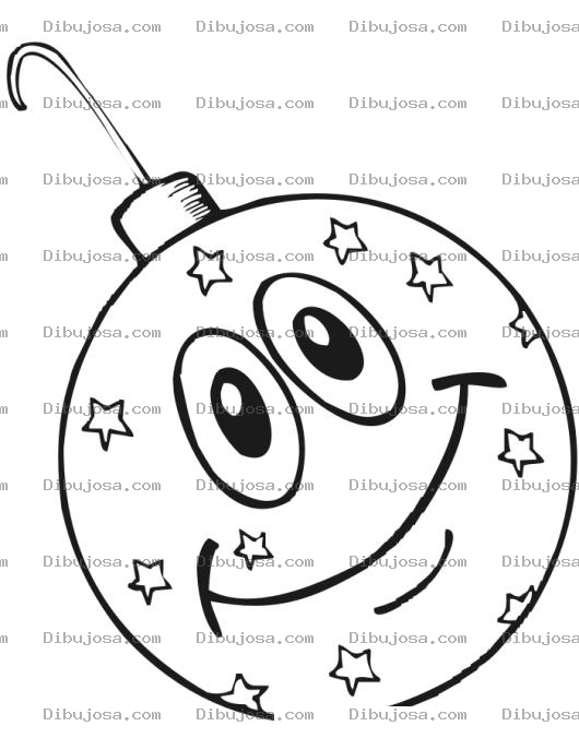 Dibujo para colorear Dibujo De Adornito De Arbol De Navidad Para Pintar Y Colorear Bombita Feliz