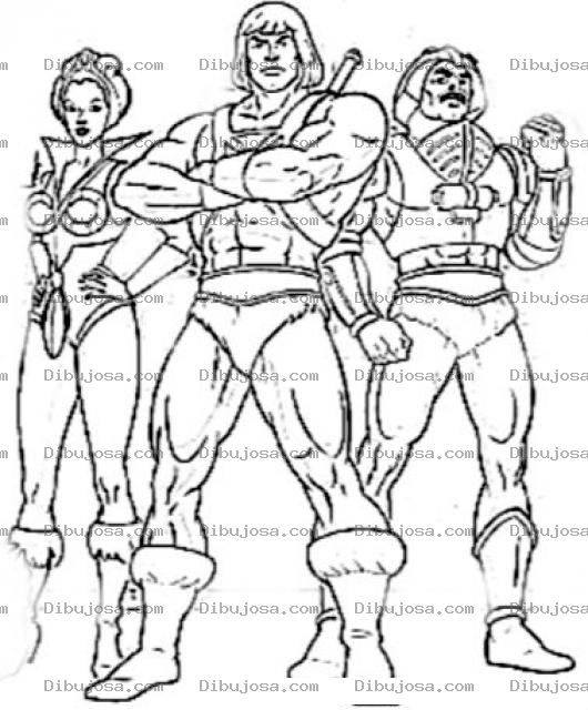 Dibujo para colorear Porelpoderdegreiscol Dibujo De Heman Con Tila Y Sorseres Para Pintar Y Colorear A He-man Teela Y Sorceress Los Amos Del Universo Que Luchan Por El Poder De Grayskull