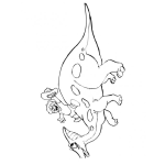 Dibujo para colorear Dibujo De Nino Montado Sobre Dinosaurio Para Pintar Y Colorear