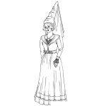 Dibujo para colorear Colorear Princesa Con Gorro De Mago Para Pintar Princesa Maga