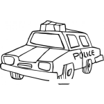 Dibujo para colorear Colorear Carro de Policia