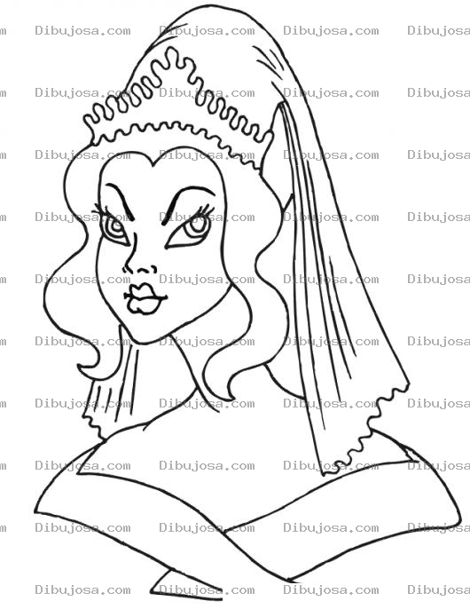 Dibujo para colorear Dibujo De Princesa Malvada Para Pintar Y Colorear