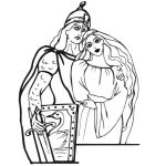 Dibujo para colorear Dibujo De Caballero Y Su Princesa Para Colorear
