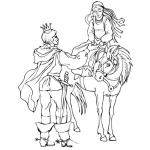 Dibujo para colorear Dibujo De Un Principe Caballeroso Para Pintar Y Colorear