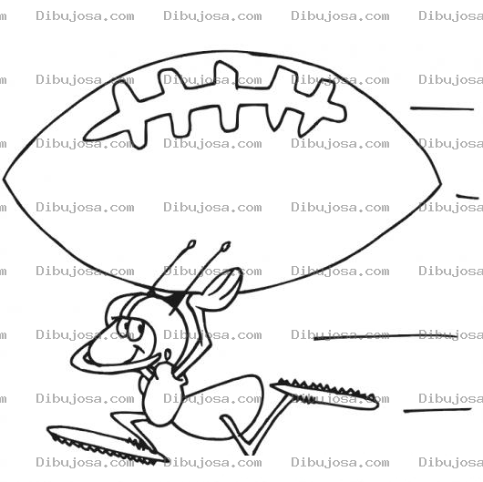 Dibujo para colorear Dibujo De Hormiguita Futbolista Para Pintar Y Colorear Hormiga Con Pelota De Futbol Americano