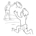 Dibujo para colorear Dibujo De Papa E Hijo Jugando Peloa En La Playa Para Pintar Y Colorear