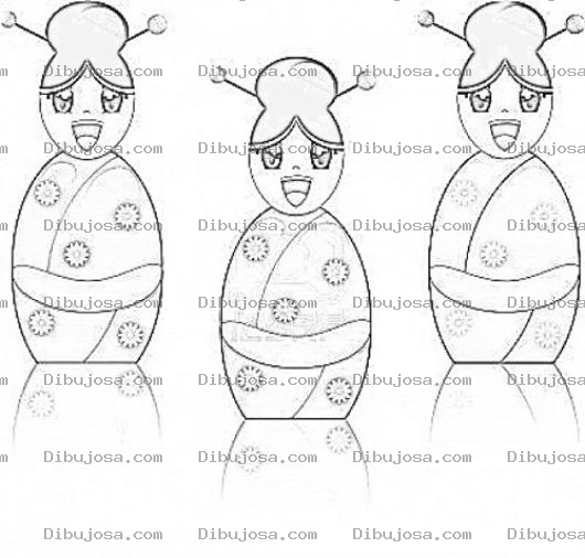 Dibujo para colorear Dibujo De Chinitas Matruskas Para Pintar Y Colorear