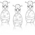 Dibujo para colorear Dibujo De Chinitas Matruskas Para Pintar Y Colorear