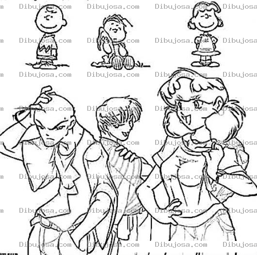 Dibujo para colorear Dibujo De Charlie Brown Y Sus Amigos Pero Ya Adolecentes Para Pintar Y Colorear Charlybrown 2012