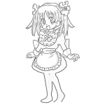 Dibujo para colorear Dibujo Japones De Una Linda Sirvienta Con Delantal Para Pintar Y Colorear