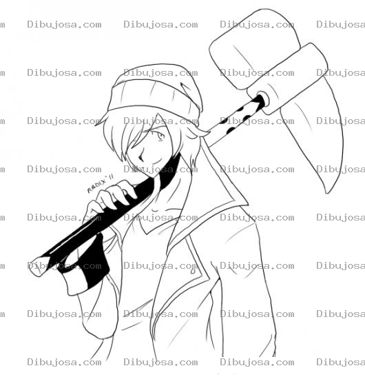 Dibujo para colorear Dibujo De Chico Lenador Para Pintar Y Colorear