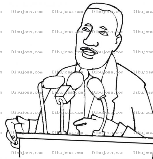 Dibujo para colorear Dibujo De Politico En Conferencia De Prensa Hablando En Frente De Los Micronfonos Para Pintar Y Colorear