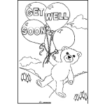 Dibujo para colorear Tarjeta Para Un Enfermo Dibujo De Un Oso Con Un Mensaje En Ingles Que Dice Recuperate Pronto Para Pintar Y Colorear Recuperatepronto