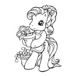 Dibujo para colorear Dibujo De Pequena Pony Jardinera Para Pintar Y Colorear Pony Con Maseta
