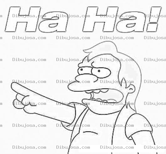 Dibujo para colorear Hahaha Dibujo De Amigo De Homero Riendose Para Pintar Y Colorear