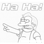 Dibujo para colorear Hahaha Dibujo De Amigo De Homero Riendose Para Pintar Y Colorear